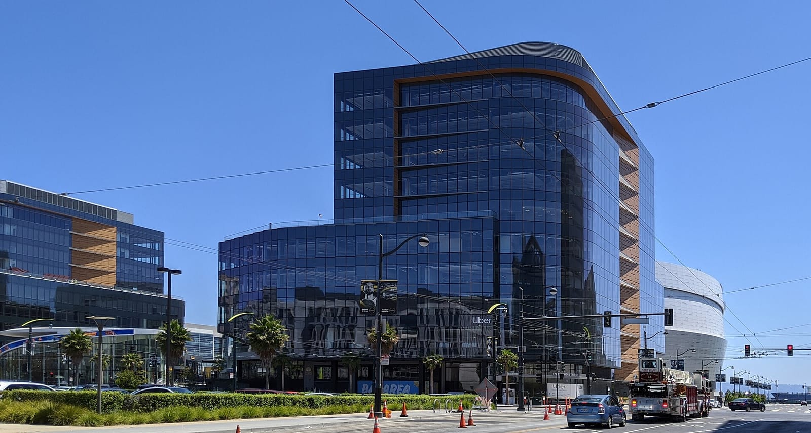 Uber's glass office buildings in San Francisco's Mission Bay neighbourhood
