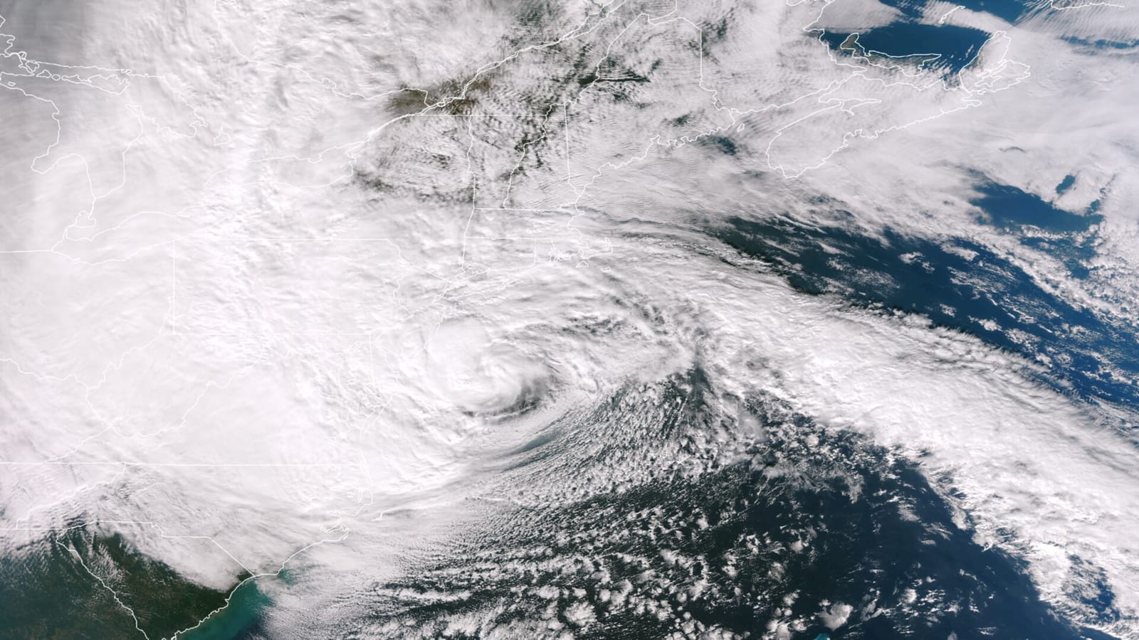 Satellite view of Hurricane Sandy over the Atlantic seen by NOAA's GOES East satellite