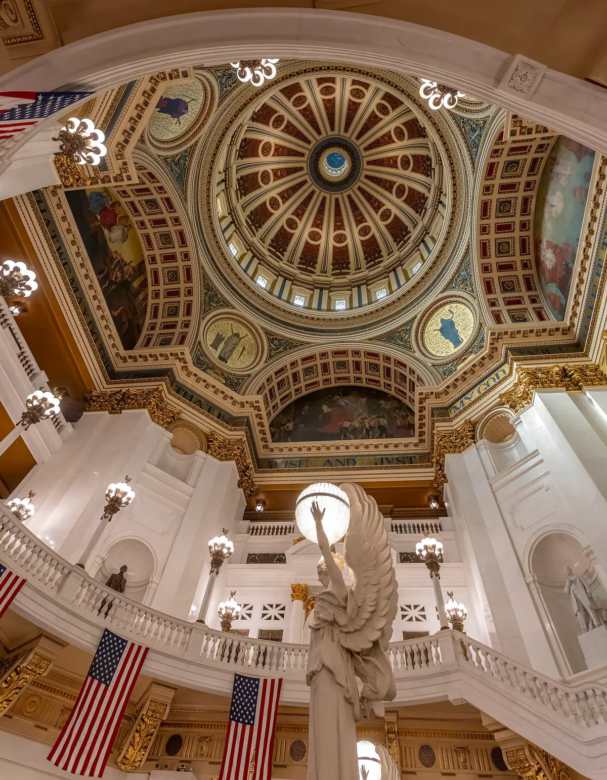 Interior of the rotunda of the Pennsylvania State Capitol in Harrisburg