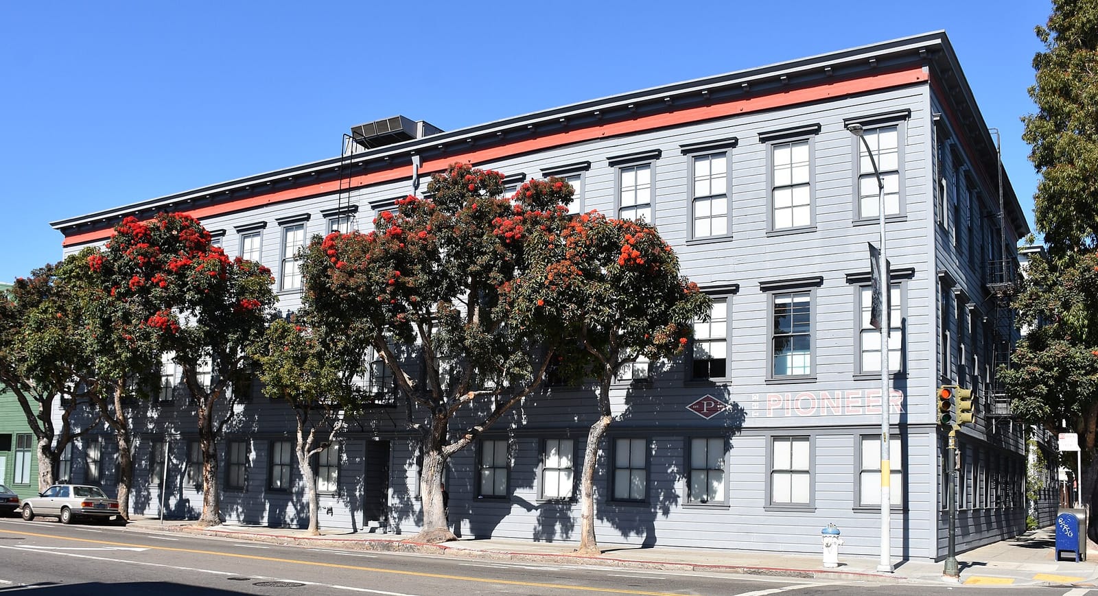Street view of the Pioneer Building in San Francisco, which housed OpenAI's offices